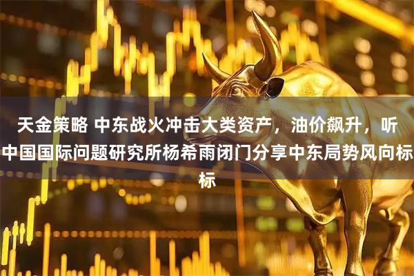 天金策略 中东战火冲击大类资产，油价飙升，听中国国际问题研究所杨希雨闭门分享中东局势风向标