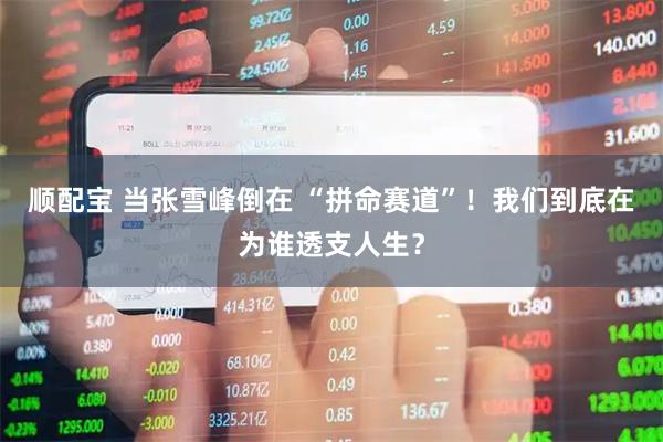 顺配宝 当张雪峰倒在 “拼命赛道”！我们到底在为谁透支人生？
