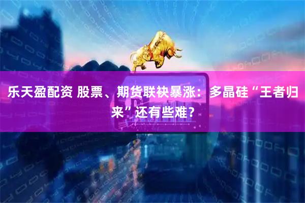 乐天盈配资 股票、期货联袂暴涨：多晶硅“王者归来”还有些难？