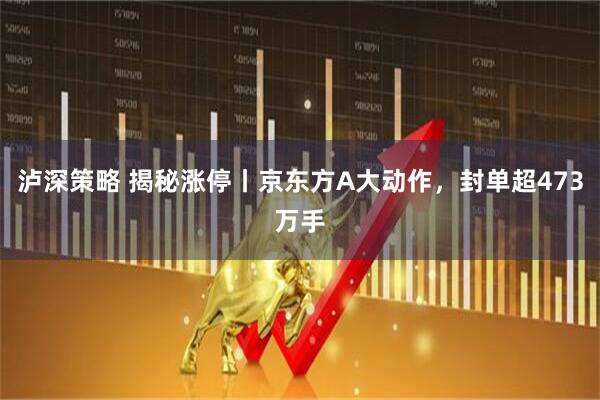 泸深策略 揭秘涨停丨京东方A大动作，封单超473万手
